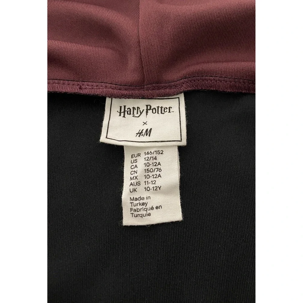 H&M x Harry Potter Girls Black Gryffindor Hooded Costume Dress Size 12/14